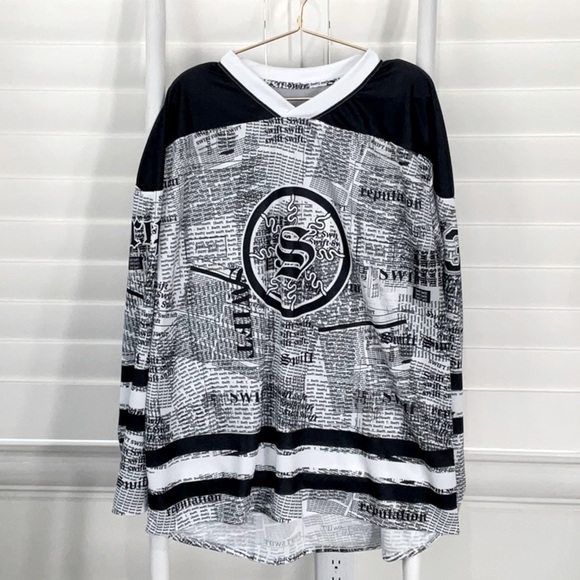Taylor Swift 13 TTPD Long Sleeve Black and White Print T-Shirt | XL - Picture 1 of 7